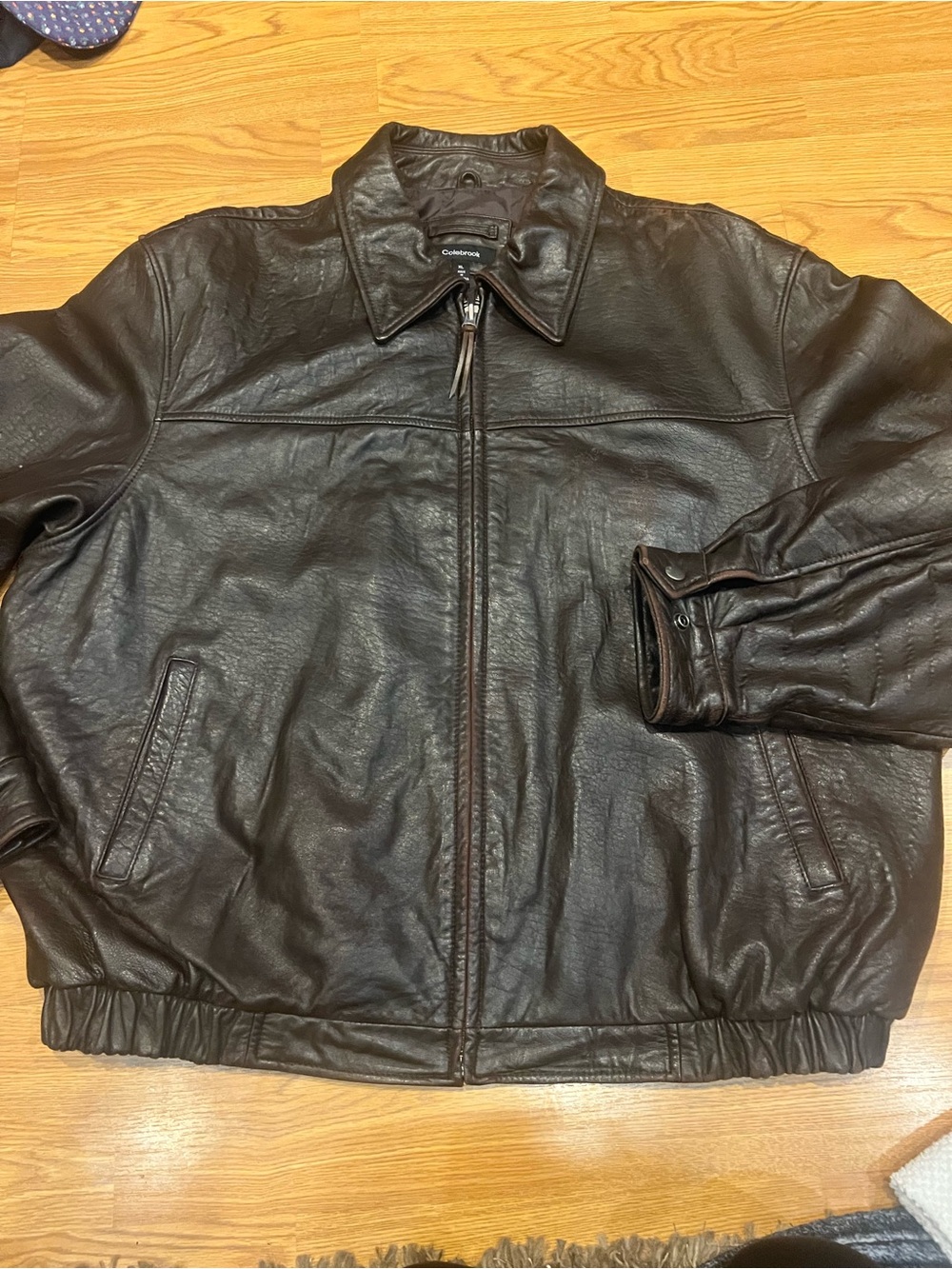 Vintage Colebrook Brown Leather Bomber Jacket XL